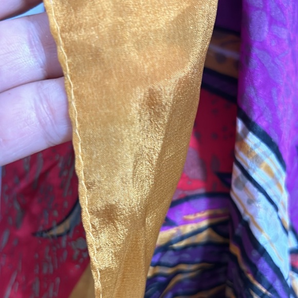 Honey silk square floral abstract shimmer scarf women’s - Picture 6 of 12